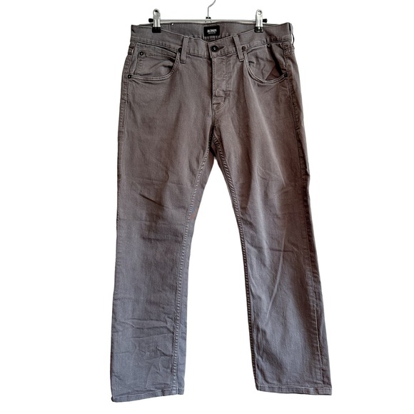 Hudson Byron Five Pocket Gray Straight Leg Button Fly Men's Jeans Size 31